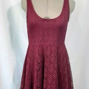 Aeropostale Skater Dress Burgundy Size M